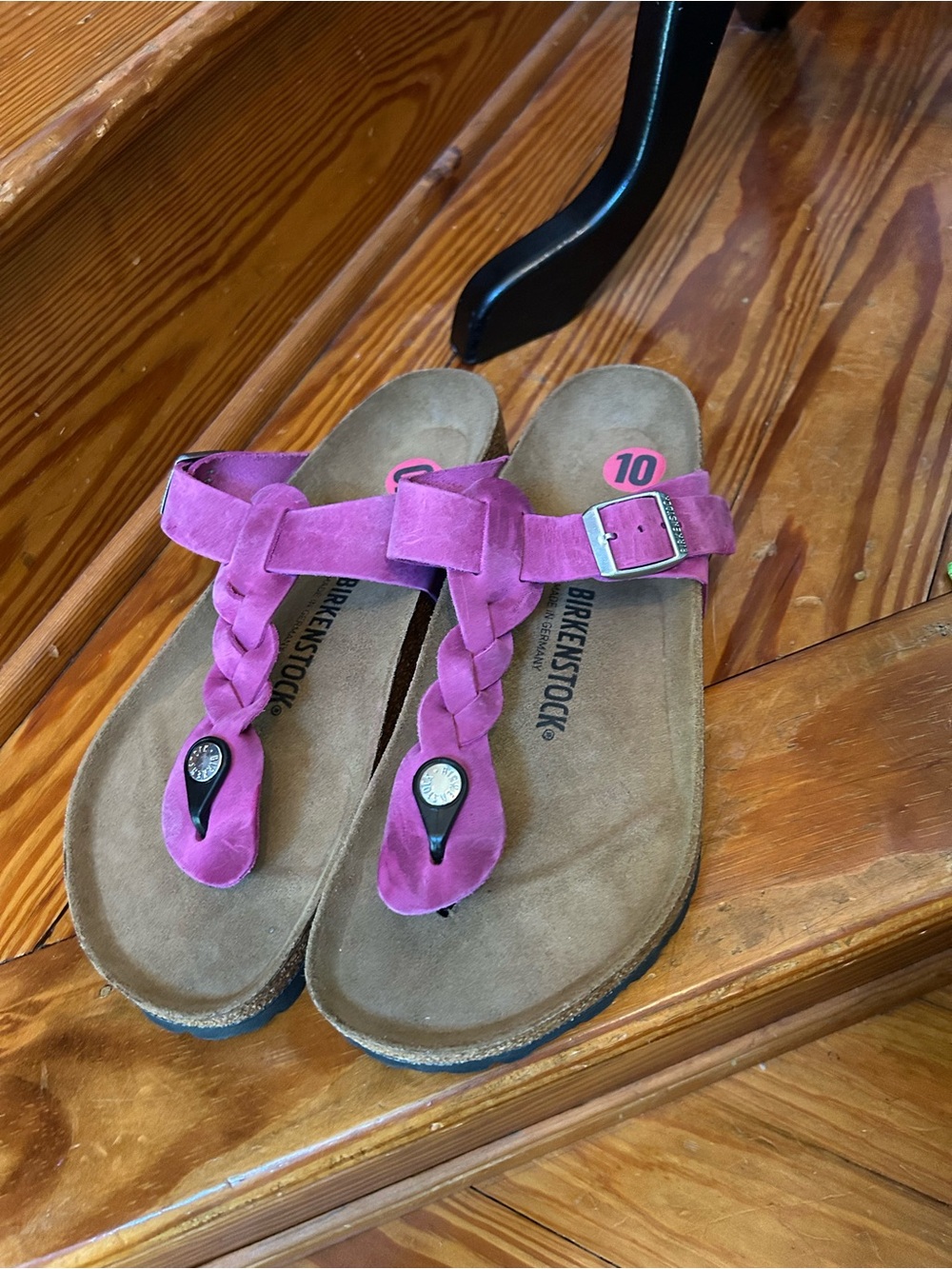 Birkenstock Women’s Fuchsia Braided Thong Sandals Size 10